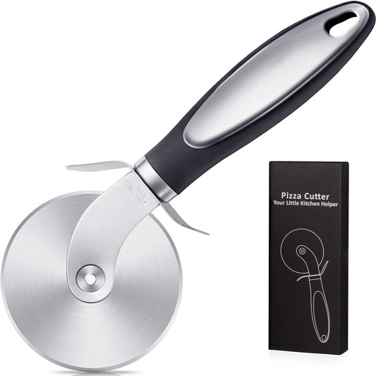 Pizza Cutter Wheel,  Food Grade Stainless Steel Super Sharp Pizza Cutter, Heavy Duty Pizza Slicer Wheel Cutter with Non Slip Handle and Finger Protector